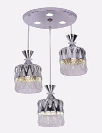 Dining Dropping Silver  Light With 3" Set Bulb Holder